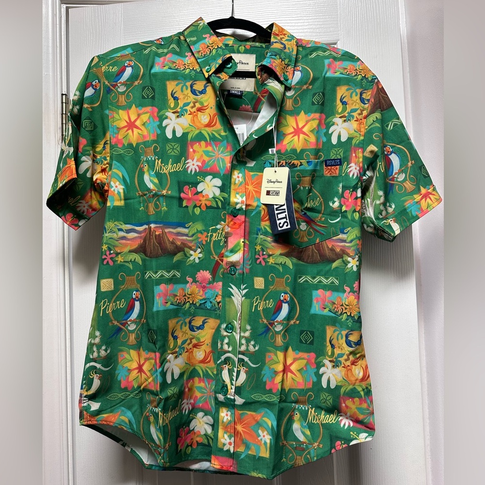 Walt Disney World RSVLTS Enchanted Tiki Room Button Up Shirt Adult Size - NEW
